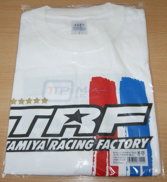 Tamiya 67242 TRF (Tamiya Racing Factory) Logo T-Shirt (White) Large, 42in Chest