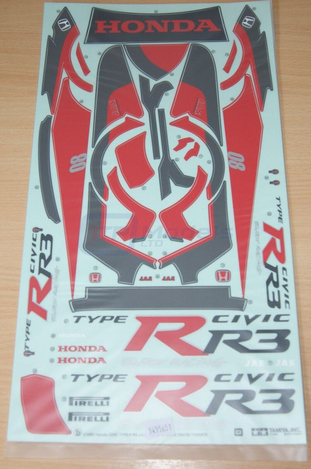 Tamiya 58476 JAS Motorsport Honda Civic Type-R/FF03, 9495651 Decals/Stickers NIP
