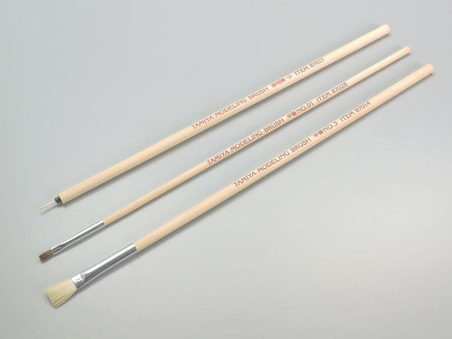 Tamiya 87066 Modelling Paint Brush Basic Set (3 Pcs.), for RC & Plastic Kits NIP