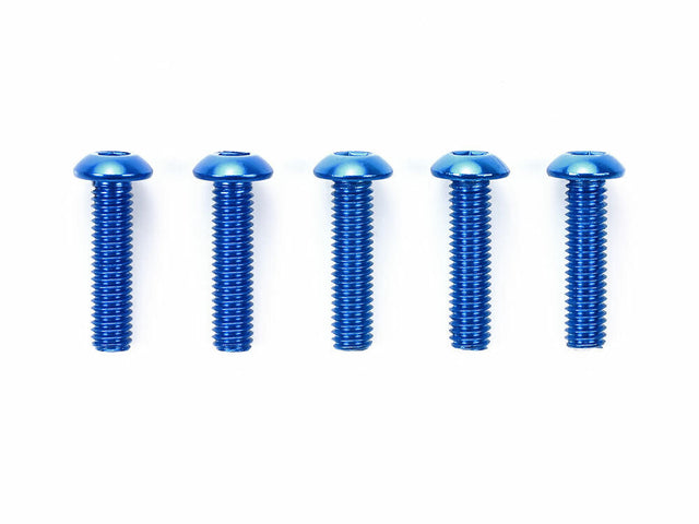 Tamiya 53768 3x12mm Round Head Socket Screw / Blue (5 Pcs.), (TRF's/TB Evo's), NIP