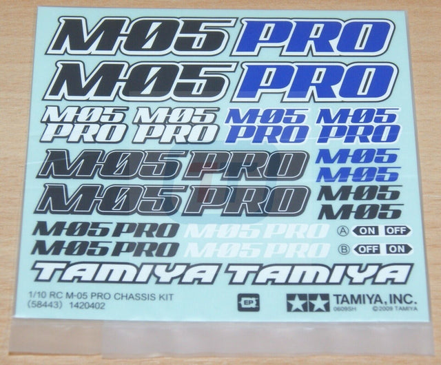 Tamiya 58443 M-05 Pro Chassis Kit 1420402/11420402 Decals/Stickers, NIP