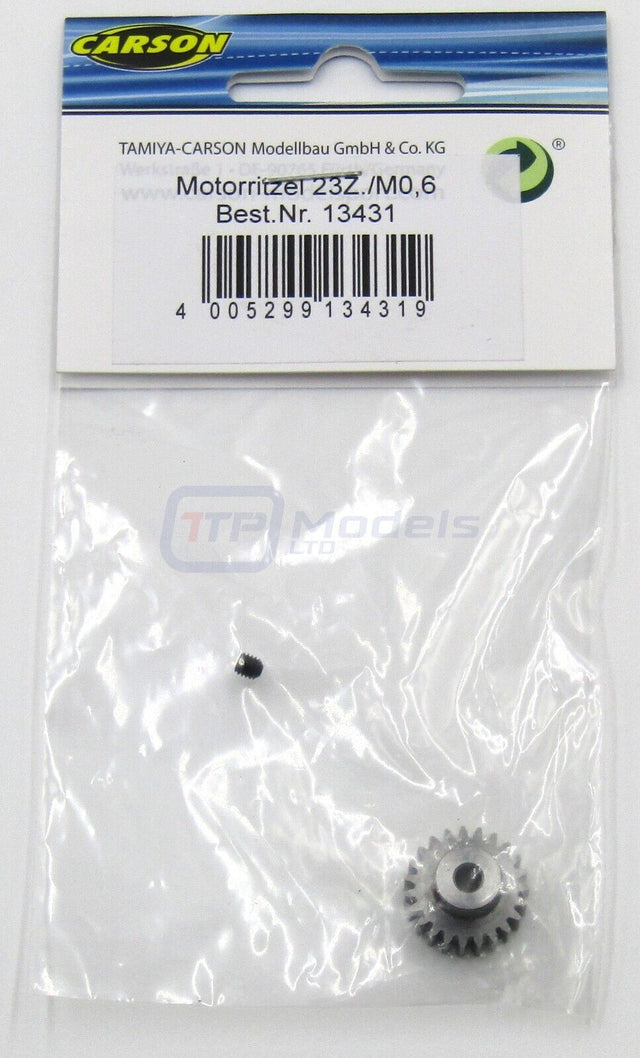 Carson 500013431 23T Steel Pinion Gear (0.6/06 Module) Tamiya Avante/Egress/TT02
