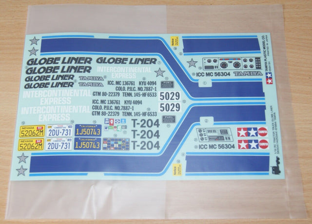 Tamiya 56304 Globe Liner, 9495186/19495186 Decals/Stickers, NIP