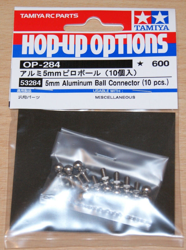 Tamiya 53284 5mm Aluminum Ball Connector (10 Pcs) (Hotshot/Fox/Thunder Shot) NIP