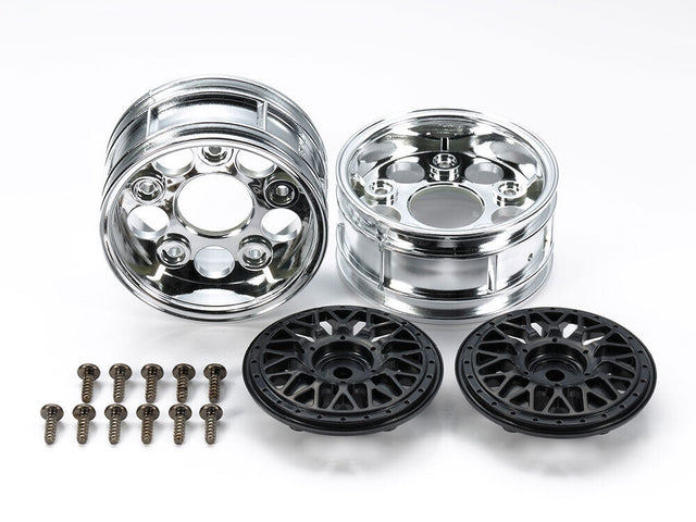 Tamiya 54794 Two-Piece Mesh Wheels (2 Pcs, Black) (TT01/TT02/TA02/TA03/TL01) NIP