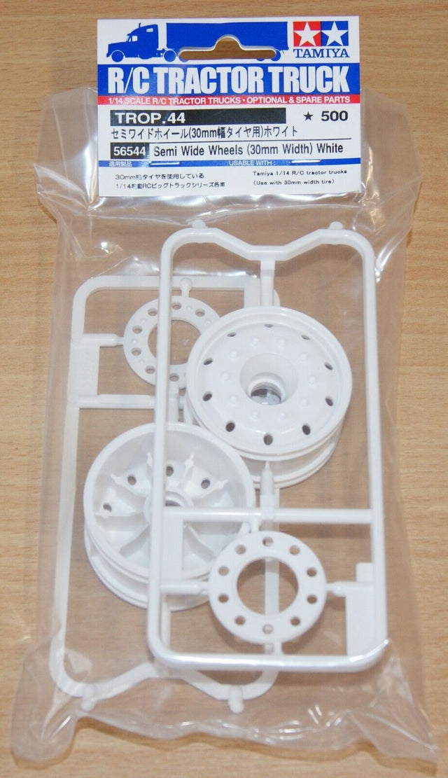 Tamiya 56544 Semi Wide Wheels (30mm Width/White), (Mercedes-Benz Actros), NIP