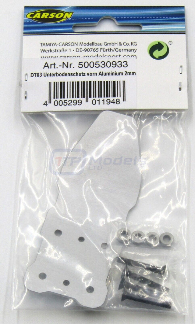 Carson 500530933 Tamiya DT03 Aluminium Front Bumper (Underbody Protection), NEW