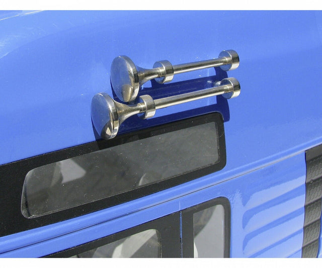 Carson C907096/500907096 1:14 Air Horn Set Long/Short Chromed Brass (For Tamiya)