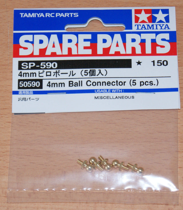 Tamiya 50590 4mm Ball Connector (5 Pcs.) (Rough Rider/Sand Scorcher/Hornet), NIP