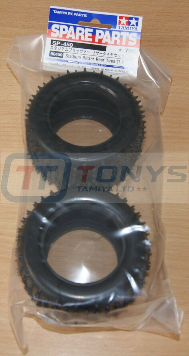 Tamiya 50450 Stadium Blitzer Rear Tires/Tyres (Blitzer Beetle/Stadium Thunder)