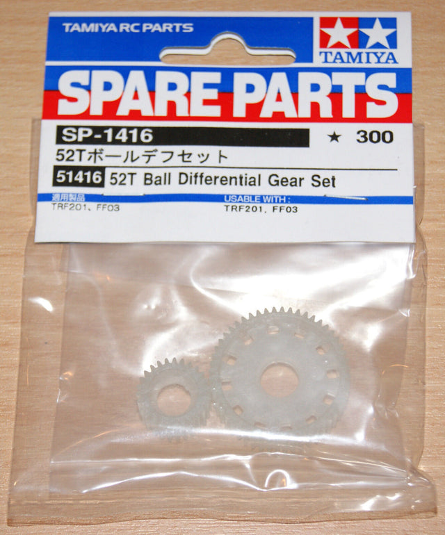 Tamiya 51416 52T Ball Differential Gear Set, (TRF201/FF03/DN01/Zahhak), NIP