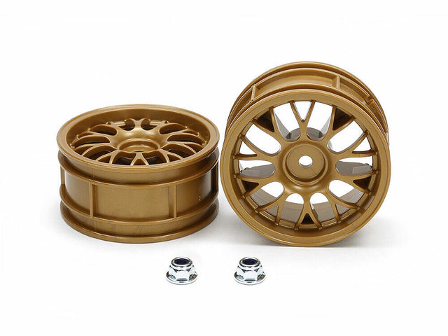 Tamiya 50741 Mesh Wheels 2 Pcs. (Gold, 26mm/+2), (58193 Porsche 911 GT1/TA03R-S)