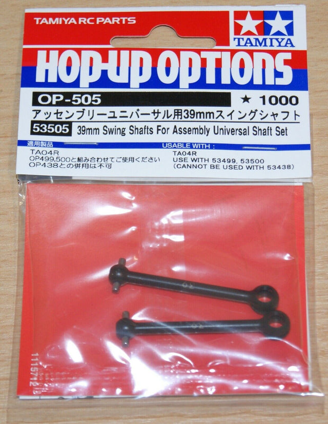 Tamiya 53505 39mm Swing Shafts For Assembly Universal Shaft Set, TA04R/XV-01 Pro