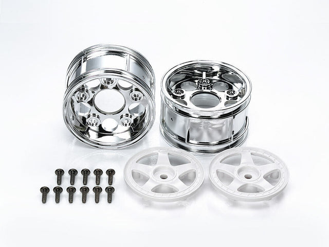 Tamiya 50673 5-Spoke 2-Piece Wheels Wide (1 Pair), Nismo GT-R/Toyota Tom's Supra