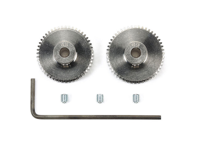 Tamiya 53424 0.4/04 Pinion Gear (48T, 49T), (*TA04/TA05/TRF), NIP