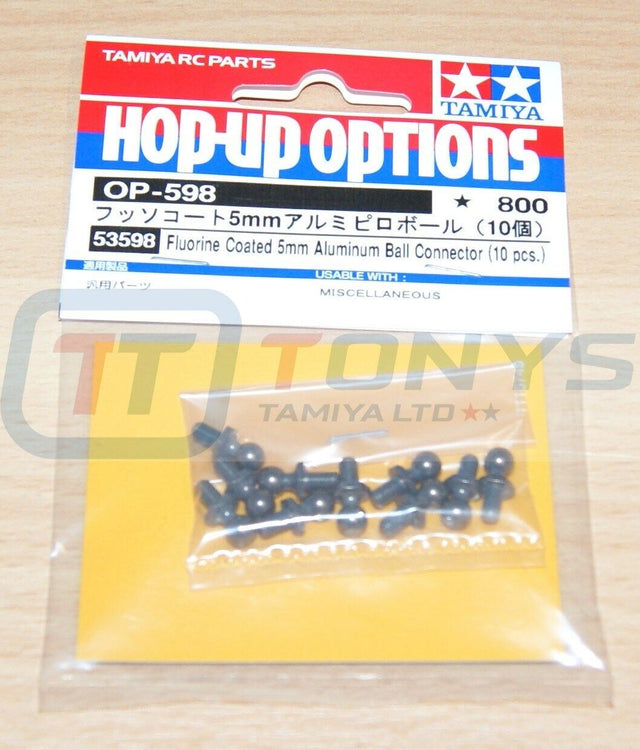Tamiya 53598 Fluorine Coated 5mm Aluminum Ball Connector (10 Pcs.), (TT01/TT02)