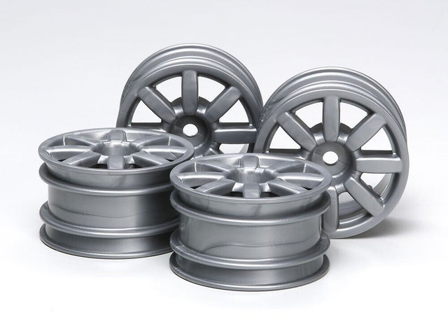 Tamiya 51334 M-Chassis Flat 8-Spoke Wheels 4 Pcs. (Silver) (M03/M04/M05/M06/M07)