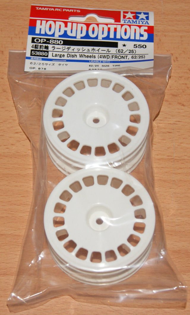 Tamiya 53880 Large Dish Wheels (4WD/FRONT, 62/25) (DF03/DF-03MS/Dark Impact) NIP
