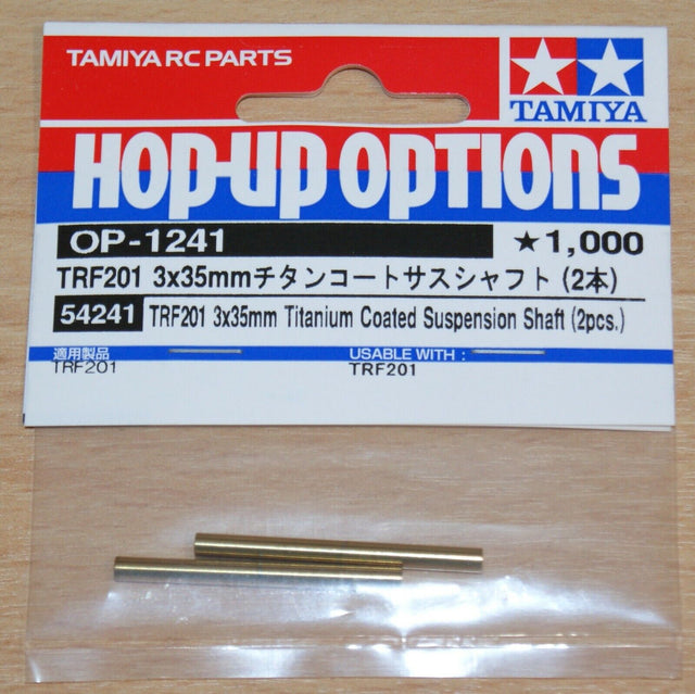 Tamiya 54241 TRF201 3x35mm Titanium Coated Suspension Shafts, (DN01/Zahhak), NIP