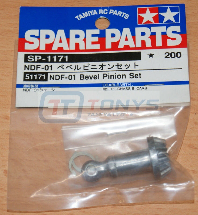 Tamiya 51171 NDF-01 Bevel Pinion Set, (Nitro Force/Nitro Blaster/Thunder), NIP