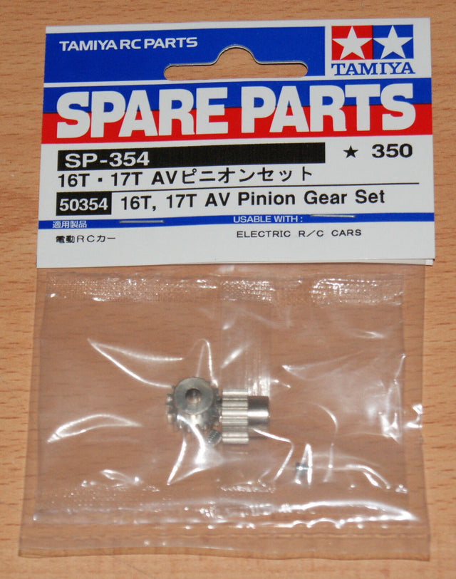 Tamiya 50354 16T, 17T AV Pinion Gear Set, (TA01/TA02/M01/M02/M03/M04/M05/TT02)