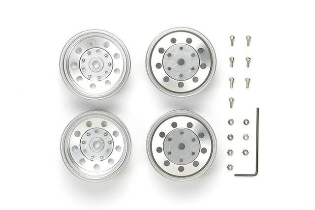 Tamiya 56518 Metal-Plated Rear Wheels (22mm Width/Matte Finish), (Scania/MAN)