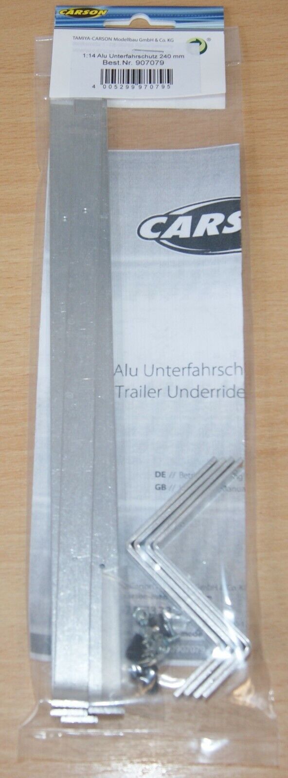 Carson 500907079/C907079 Alu Underride Guard 240mm, (For Tamiya Semi-Trailer)