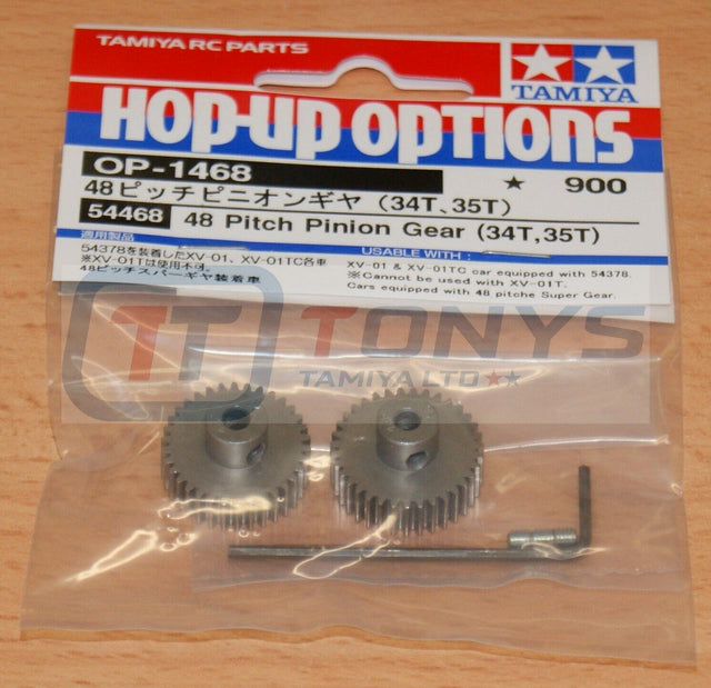 Tamiya 54468 48 Pitch Pinion Gear (34T, 35T), (*XV-01/XV01/XV-01TC/XV01TC), NIP