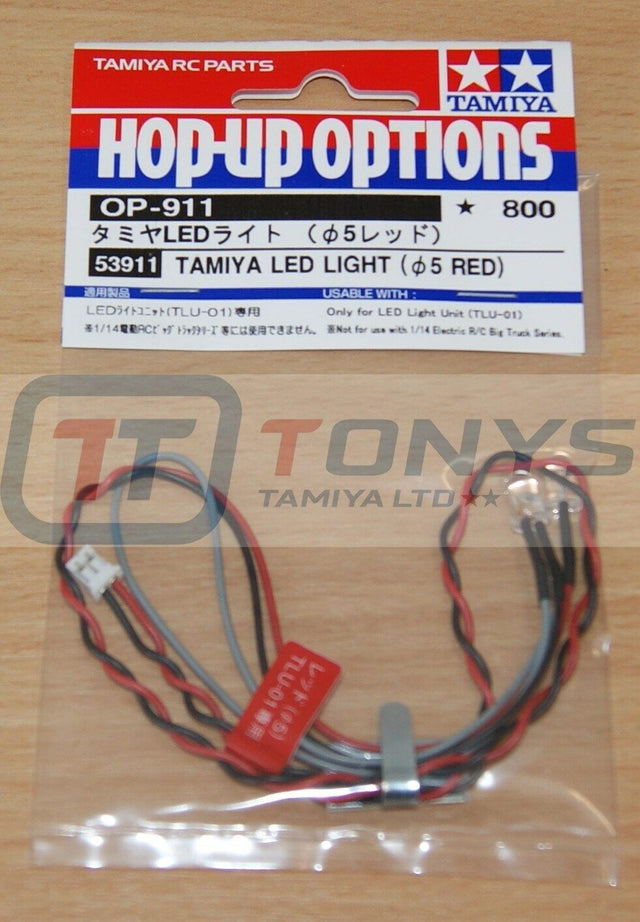 Tamiya 53911 LED Light (5mm Red), (Use with TLU-01 & TLU-02), NIP