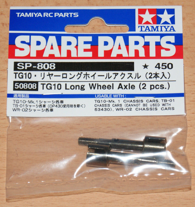 Tamiya 50808 TG10 Long Wheel Axle (2 Pcs.) (WR02/WR02G/Wild Willy 2/GF-01/TT02T)