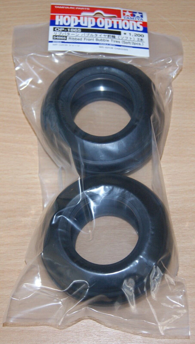 Tamiya 54865 Ribbed Front Bubble Tyres (Soft/2 Pcs.), Comical Grasshopper/Hornet