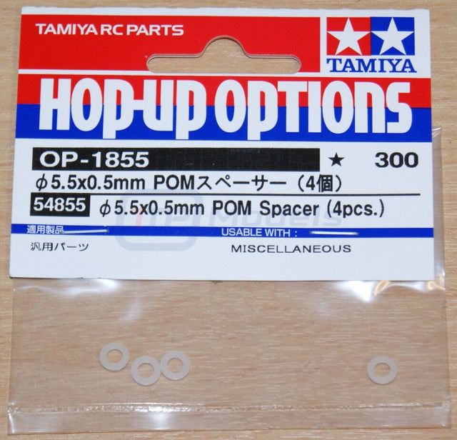 Tamiya 54855 5.5x0.5mm POM Spacer (4 Pcs.), NIP