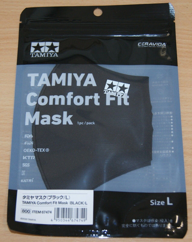 Tamiya 67474 Comfort Fit Face Mask (Black) L (Large), NIP