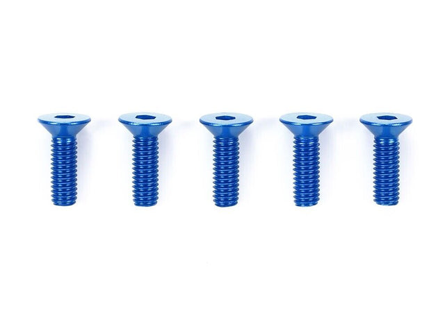 Tamiya 53773 3x10mm Countersunk Hex Head / Blue (5 Pcs.), (TRF's/TB Evo's), **Discontinued**