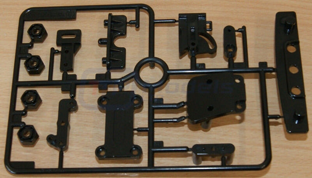 Tamiya 9006835/50717 TA03 E Parts (Bumper) (Black Version) (TA03F/TA03R), NEW