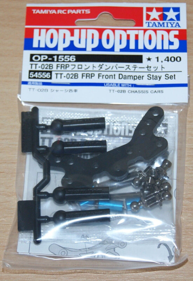 Tamiya 54556 TT-02B FRP Front Damper Stay Set, (Neo Scorcher/TT02B/TT02B-MS) NIP
