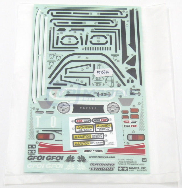 Tamiya 58589 Land Cruiser 40/GF01/GF01FT, 9495814/19495814 Decals/Stickers, NIP