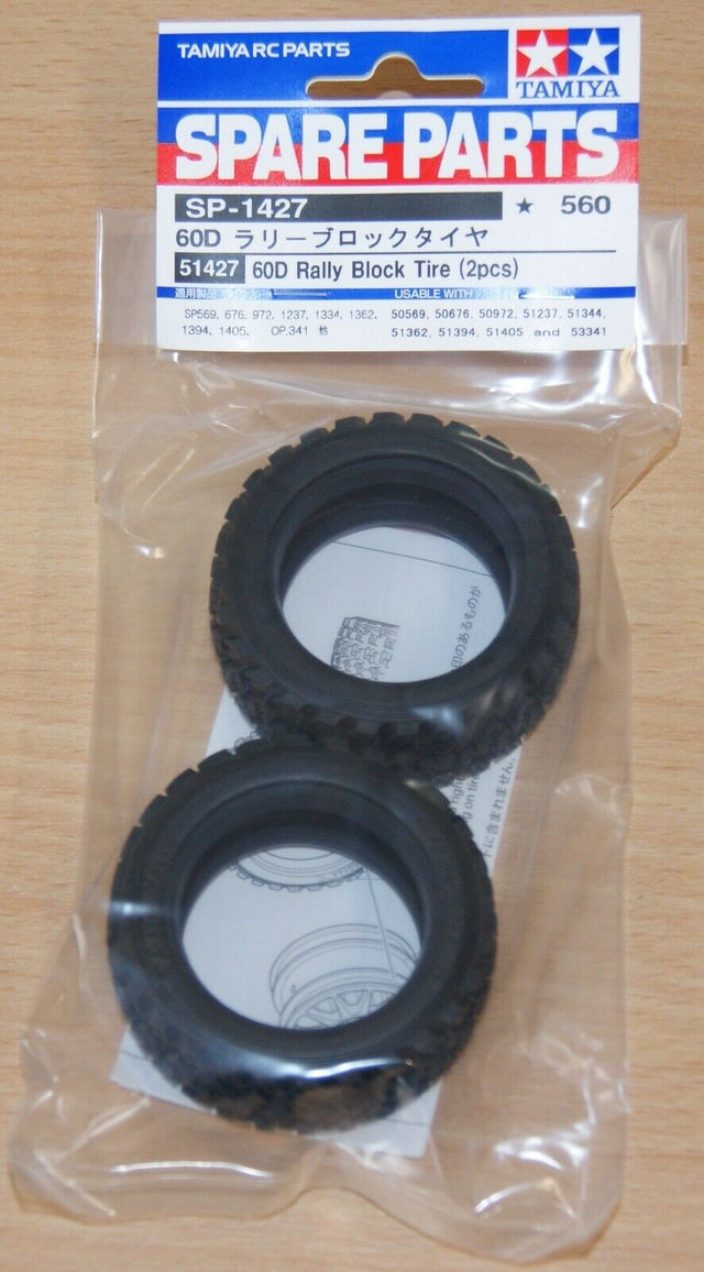 Tamiya 51427 60D Rally Block Tire/Tyre (2 Pcs.), (M03/M04/M05/M05Ra/M06/M07/M08)