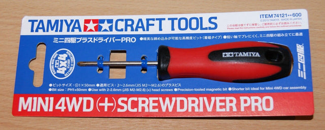 Tamiya 74121 Craft Tools Mini 4WD (+) JIS Screwdriver Pro, For RC Car/Truck Kits