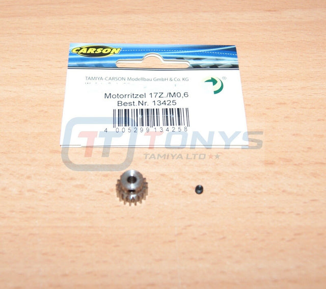 Carson 500013425 17T Steel Pinion Gear (0.6/06 Module) Tamiya Avante/Egress/TT02