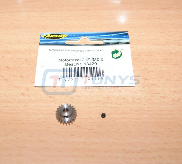 Carson 500013429 21T Steel Pinion Gear (0.6/06 Module) Tamiya Avante/Egress/TT02