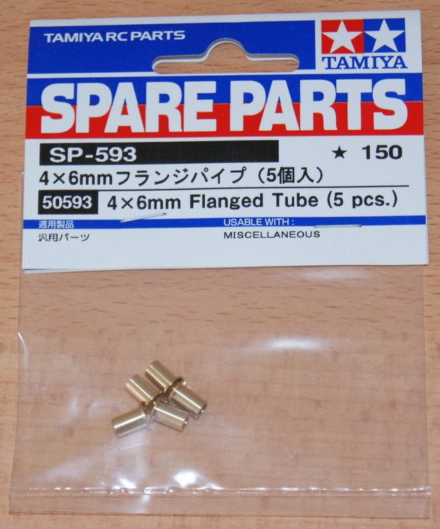 Tamiya 50593 4x6mm Flanged Tube (5 Pcs.), (TGX/FF01/CR-01/DF02), NIP