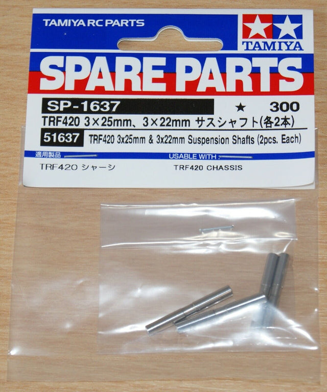 Tamiya 51637 TRF420 3x25mm & 3x22mm Suspension Shafts (2 Pcs. Each), (TA07MSX)