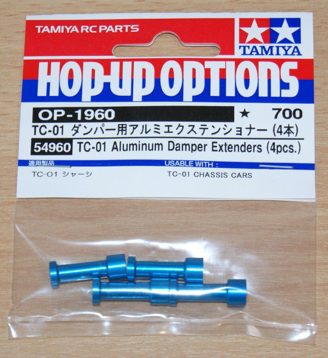 Tamiya 54960 TC-01 Aluminum Damper Extenders (4 Pcs.), (TC01 Formula-E), NIP
