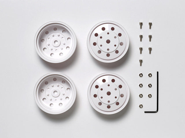 Tamiya 56542 Rear Wheels (22mm Width) White, (King/Grand Hauler/Scania/MAN), NIP