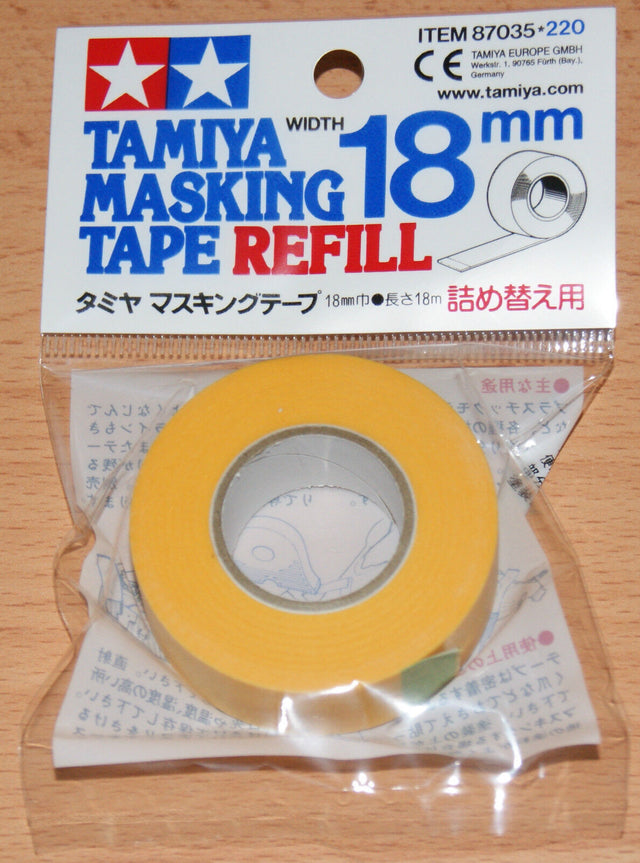 Tamiya 87035 Masking Tape Refill 18mm Width, 18m Length, for RC Body Shells, NIP