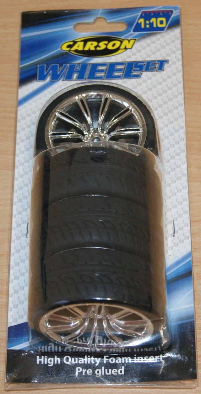 Carson C900164/500900164 1:10 M-Design Wheel Set (4 Pcs.) Chrome, (For Tamiya)