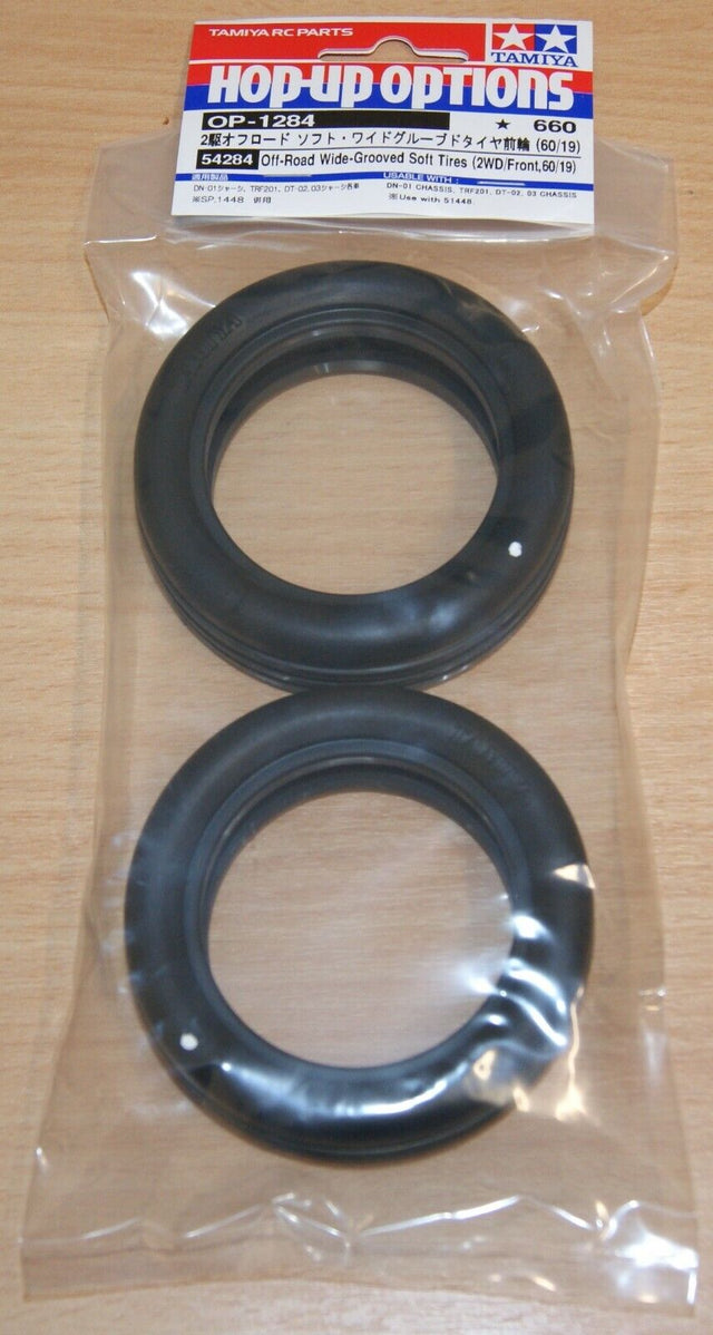 Tamiya 54284 Off-Road Wide-Grooved Soft Tires (2WD/Front, 60/19), DT02/DT03/DT04
