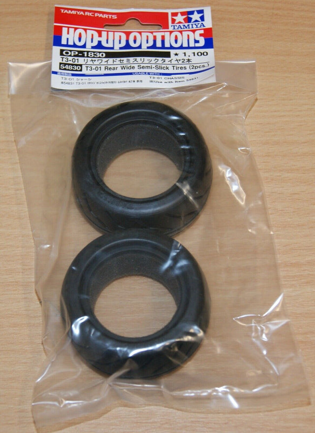 Tamiya 54830 T3-01 Rear Wide Semi-Slick Tires/Tyres, (Dancing/Dual Rider/T301)