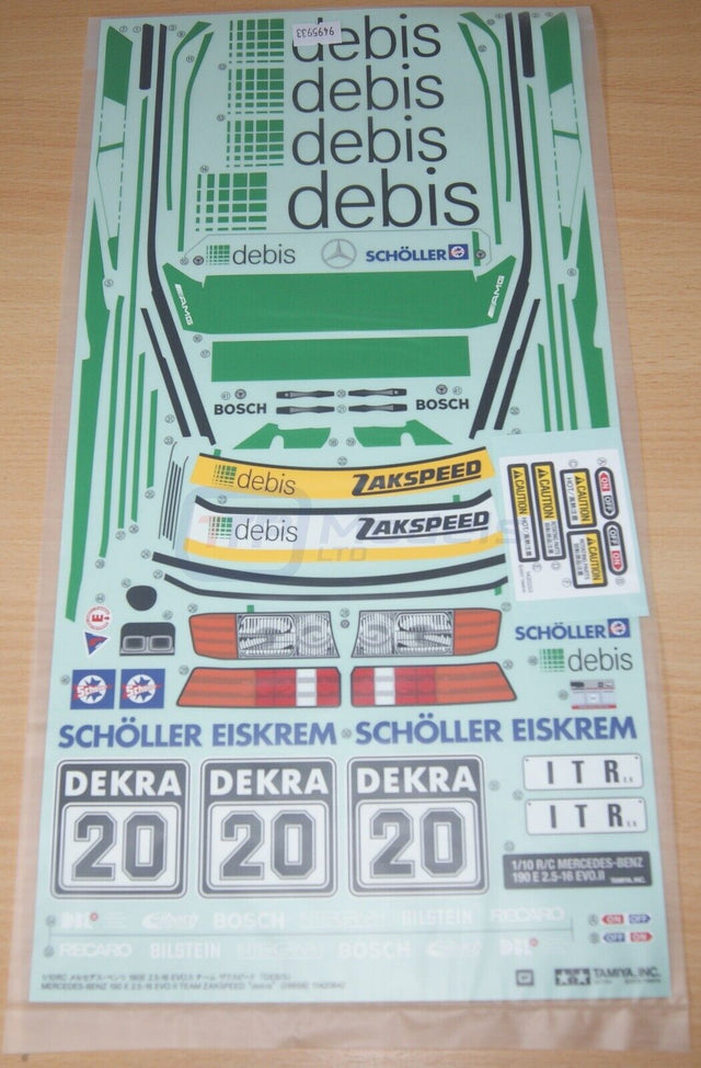 Tamiya 58656 Mercedes Benz 190E EVO.II Team Zakspeed "Debis", 19495933 Decals
